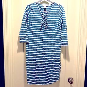 Motherhood Maternity Nautical Blue Striped Dress - Size S Maternity